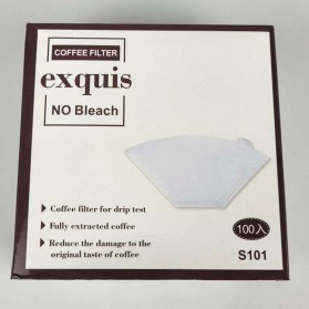Exquis Kertas Filter Saringan Kopi V60 Drip Infuser 1 - 2 Serve 100 PCS - S101 - White - 6