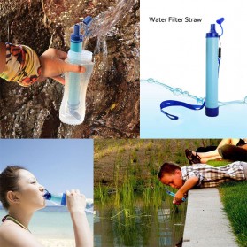Jeongsugi Sedotan Penyaring Air Mentah Personal Water Purifier Filter Straw - PWF923 - Blue