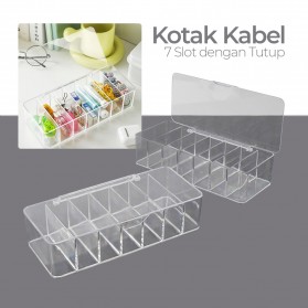 BNBS Kotak Kabel Organizer Cable Storage Box 7 Slot with Cover - BN-2046 - White