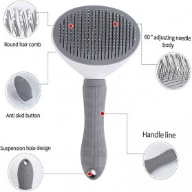 PAKEWAY Sisir Rambut Binatang Peliharaan Hair Removal Comb Pet Grooming Tool - T10 - Gray - 3