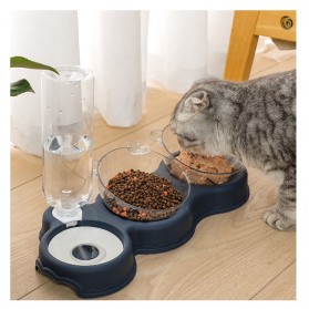 Perlengkapan Hewan Peliharaan - Aufulai Tempat Makan dan Minum Hewan Peliharaan Kucing Anjing Feeding Dishes - CH506 - Dark Blue