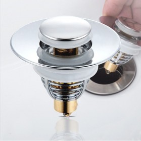 Alloet Saringan Penutup Lubang Bak Cuci Piring Sink Strainer Filter Universal - 2449 - Silver