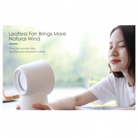 NeSugar Happy Life 3 in 1 Kipas Mini Cooling Bladeless Fan Humidifier Mist with LED Light - R003 - White - 2