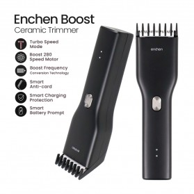 Enchen Boost Alat Cukur Elektrik Hair Clipper Ceramic Trimmer - Black