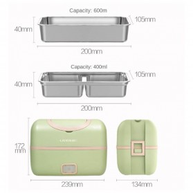 LIVEN Kotak Makan Elektrik Bento Box Large Capacity Double Layer - FH-18 - Green - 7