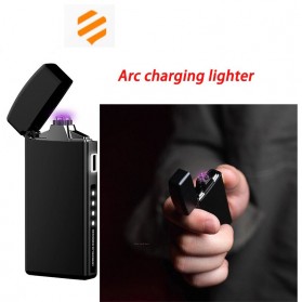 Korek Api & Aksesoris - BEEBEST Korek Api Elektrik Pulse Plasma Cross Double Arc Lighter - L200 - Black
