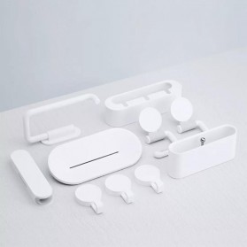 Rak - Happy Life Rak Gantung Kamar Mandi Bathroom Set Storage Rack 10 in 1 - White