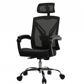 Olahraga & Outdoor - HBADA Kursi Kantor Mesh Ergonomic Office Chair Lumbar Support - HDNY115BG-CB - Black