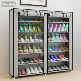 HappyLife Rak Sepatu Kabinet Susun Rakitan DIY - F-12 - Silver