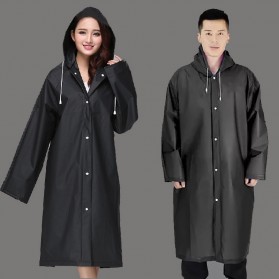 Jas Hujan Portable Raincoat Poncho with Hood - TY876 - Black