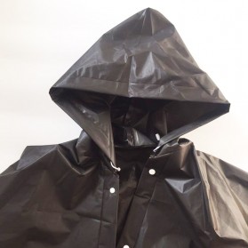 Jas Hujan Portable Raincoat Poncho with Hood - TY876 - Black - 4