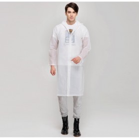 Jas Hujan Portable Raincoat Poncho with Hood - TY876 - White