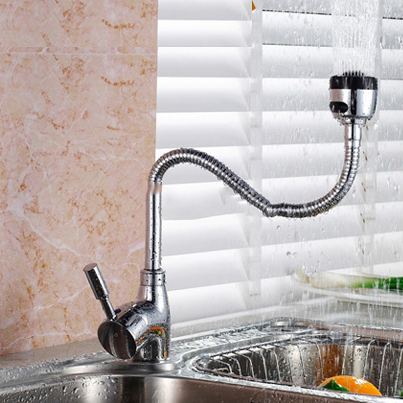 ... Kepala Keran Air Dapur Flexible Kitchen Shower Hot & Cold - Silver - 3 ...