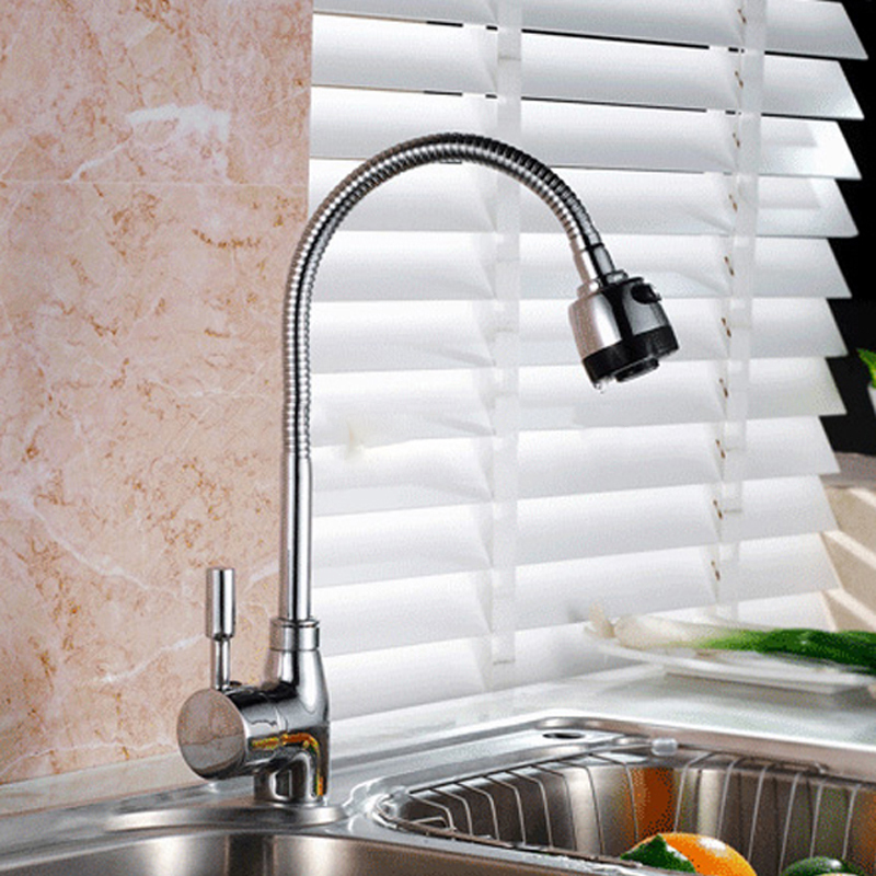 ... Kepala Keran Air Dapur Flexible Kitchen Shower Hot & Cold - Silver - 4 ...