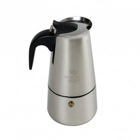 One Two Cups Espresso Coffee Maker Moka Pot Teko Stovetop Filter 300ml 6 Cup - Z20 - Silver
