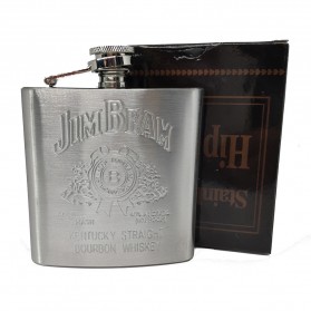 Jim Beam Botol Minum Wine Whiskey Hip Flask 7 oz - F0212 - Silver - 1