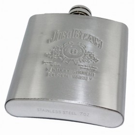 Jim Beam Botol Minum Wine Whiskey Hip Flask 7 oz - F0212 - Silver - 7