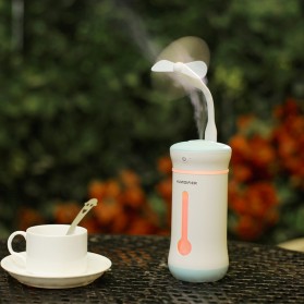 Taffware 3 in 1 Mini Humidifier + Lampu LED + Kipas USB Portable - HUMI X2 - Blue - 3