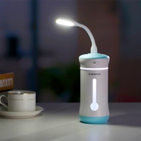 Taffware 3 in 1 Mini Humidifier + Lampu LED + Kipas USB Portable - HUMI X2 - Blue - 4