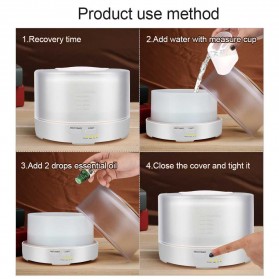 Taffware Air Humidifier Aromatherapy Oil Diffuser 7 Color 500ml with Remote Control - HUMI H14A - White - 7