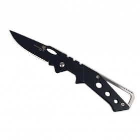 KNIFEZER Pisau Saku Lipat Mini Serbaguna Portable Knife Survival Tool - W46 - Black