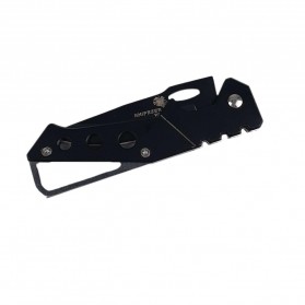 KNIFEZER Pisau Saku Lipat Mini Serbaguna Portable Knife Survival Tool - W46 - Black - 3