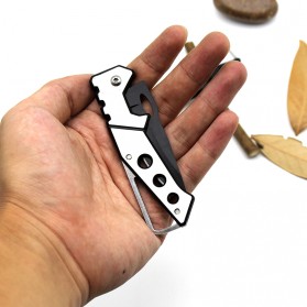 KNIFEZER Pisau Saku Lipat Mini Serbaguna Portable Knife Survival Tool - W46 - Black - 4