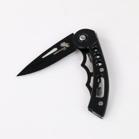 KNIFEZER Pisau Saku Lipat Mini Serbaguna Portable Knife Survival Tool - W33 - Black - 2