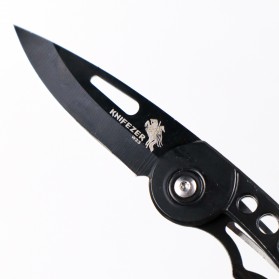 KNIFEZER Pisau Saku Lipat Mini Serbaguna Portable Knife Survival Tool - W33 - Black - 3