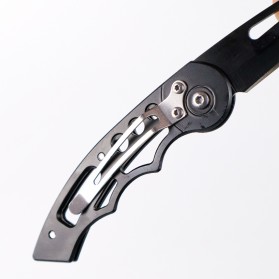 KNIFEZER Pisau Saku Lipat Mini Serbaguna Portable Knife Survival Tool - W33 - Black - 4