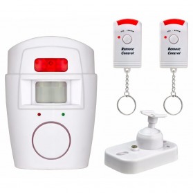 EMASTIFF Alarm Anti Maling Infrared PIR Sensor Gerak 2 Remote - YL105 - White