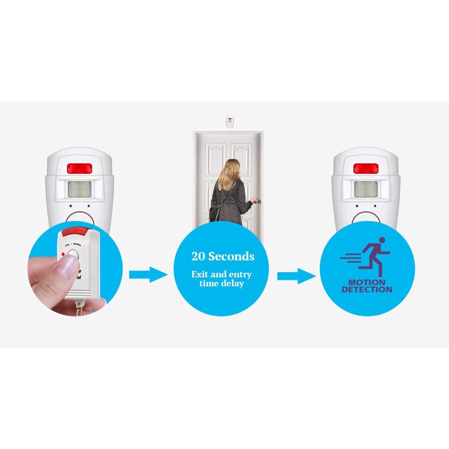 Alarm Anti Maling Infrared PIR Sensor Gerak 2 Remote ...