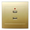 Stop Kontak Dinding 2 Port USB Wall Socket 3500MA - ES-USB-2 - Golden