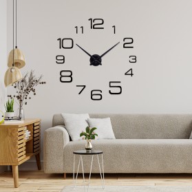 Jam Dinding Besar DIY Giant Wall Clock Quartz Creative Design 100cm Model Numeral - JM-16 - Black