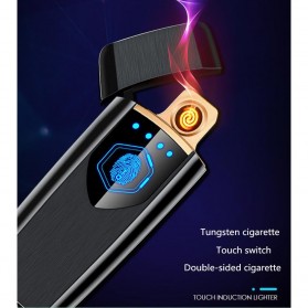 Firetric Korek Api Elektrik Heating Coil USB Lighter Finger Print - BK002 - Black