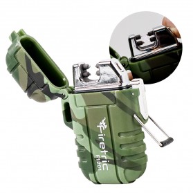 Firetric Korek Api Elektrik Pulse Plasma Cross Arc Lighter Waterproof - F1201 - Green