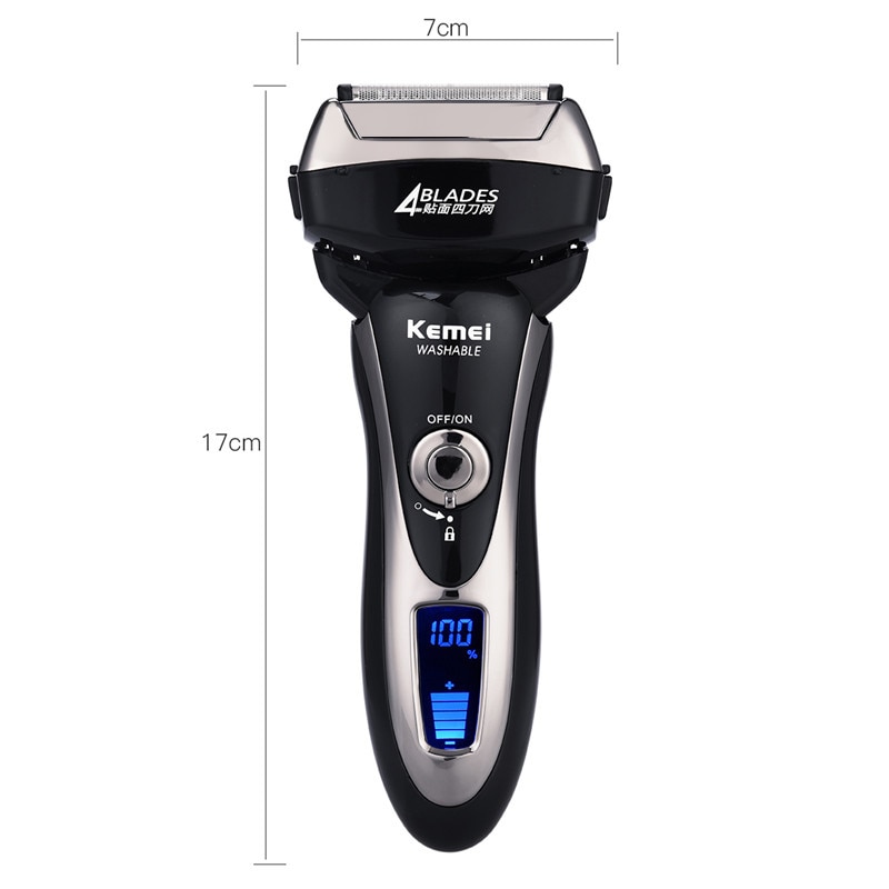 Kemei Alat Cukur Jenggot Elektrik Hair Trimmer Shaver 4 Blades - KM