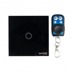 TaffLED Saklar Lampu Luxury Touch LED with Remote 1 Intelligent Switch - XJG-DH001 - Black