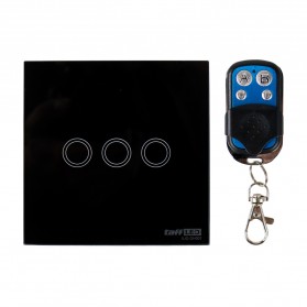 TaffLED Saklar Lampu Luxury Touch LED with Remote 3 Intelligent Switch - XJG-DH001 - Black