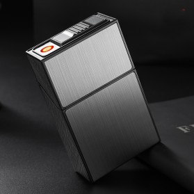 Focus Kotak Rokok 20 Slot dengan Korek Elektrik Pyrotechnic - YH093 - Black