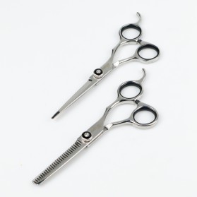 Biutte.co Set Gunting Rambut Sasak & Flat Hairdressing Scissors - XK10 - Silver - 3