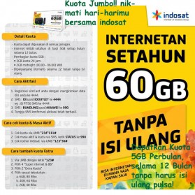 Indosat Internetan 60GB (5GB/Bln) Selama 12 Bulan + SuperWIFI (BELUM AKTIF) - 1