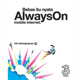 THREE - Always On AON 12 Bulan + Kuota 5GB + Bonus 10GB (4G) (SUDAH AKTIF) - 3