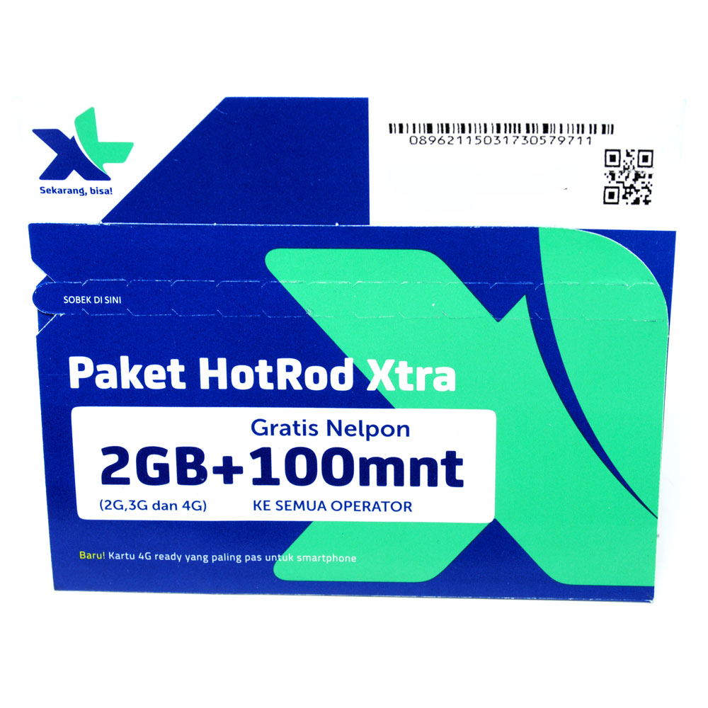 Kartu Perdana XL HOTROD XTRA Kuota 2GB + 100 Menit (All