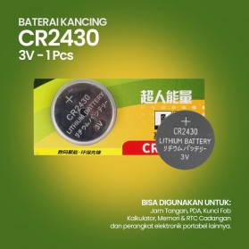 Ragam Baterai Primer, Rechargeable, Barang Elektronik - Baterai Kancing CR2430 3V 1 PCS