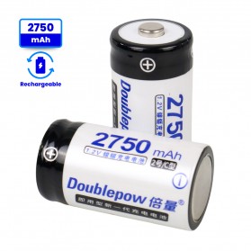 Doublepow Baterai Cas LR14 C Size Ni-CD Rechargeable 1.2V 2750mAh 2PCS - White