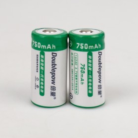 Doublepow Baterai Isi Ulang 16340 Li-ion Rechargeable 3.7V 750mAh 2PCS - 2