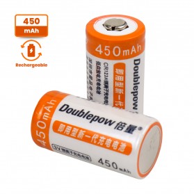 DOUBLEPOW Baterai Isi Ulang CR123A Li-Ion Rechargeable 3 V 450 mAh 2PCS