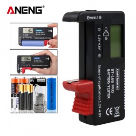 Taffware ANENG Tester Baterai Capacity Checker 18650 AA AAA Display Digital - BT-168 Pro - Black