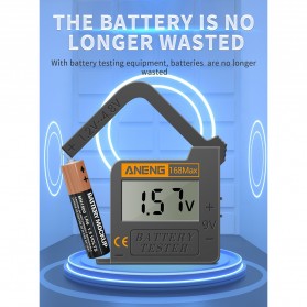 ANENG Tester Baterai Capacity Checker 18650 AA AAA Display Digital - 168 Max - Black - 6